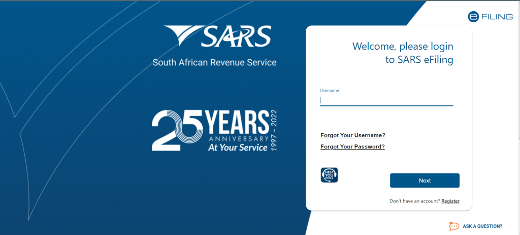 SARS' e-filing portal